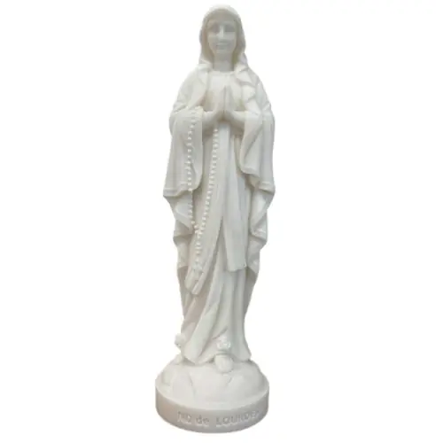 Statue Notre Dame de Lourdes en albâtre - 17cm