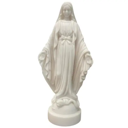 Statue Vierge miraculeuse en albâtre - 17cm