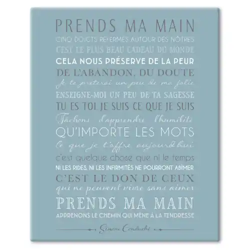 Cadre Déco "Prends ma main"