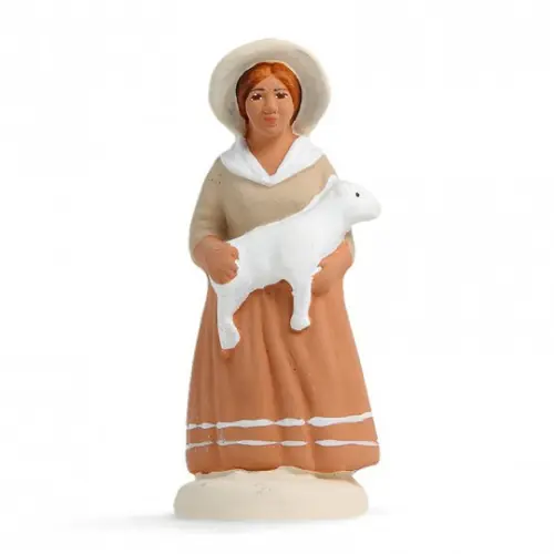 Bergère à l'agneau - Arterra - 7cm - blanc