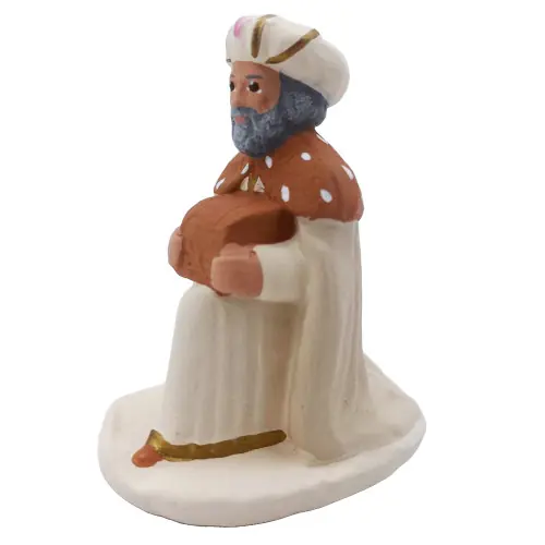 Roi mage à genou Melchior - Arterra - 7cm - blanc
