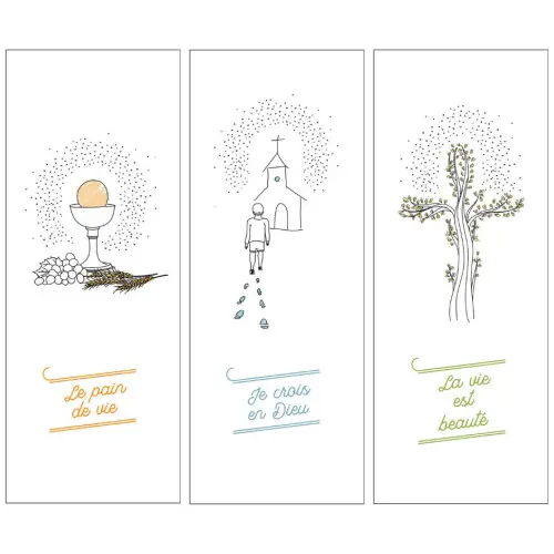 Signets Religieux de Communion – Collection "Au fil de la plume" (Lot de 12)