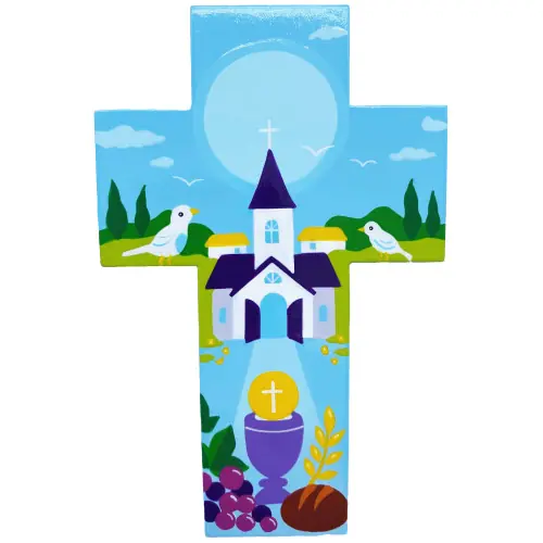 Croix Communion Bleue