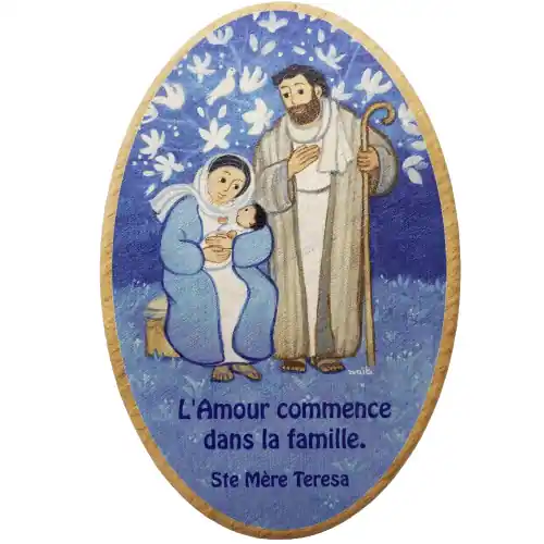 Maite Roche - cadre en bois "Sainte Famille"