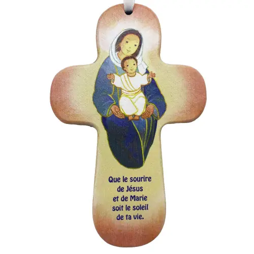 Maïte Roche - Croix en bois "Vierge Mère".