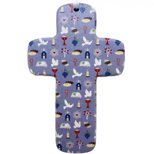 Croix en bois - Symboles religieux - Bleu