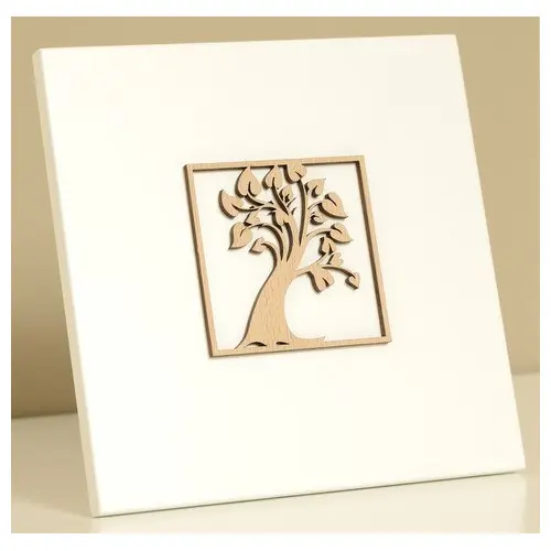 Cadre bois blanc - Arbre de vie