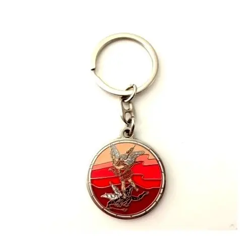 Porte-clés St Michel émaillé rouge