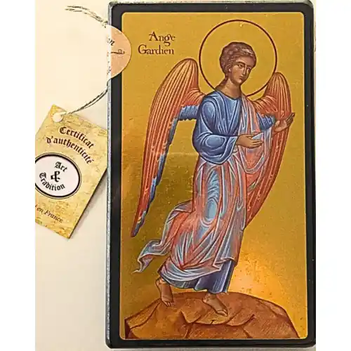 ICONE RELIGIEUSE OR - 9x14 Ange gardien