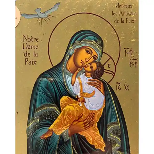 Icone religieuse or - 9X12 Notre Dame de la Paix