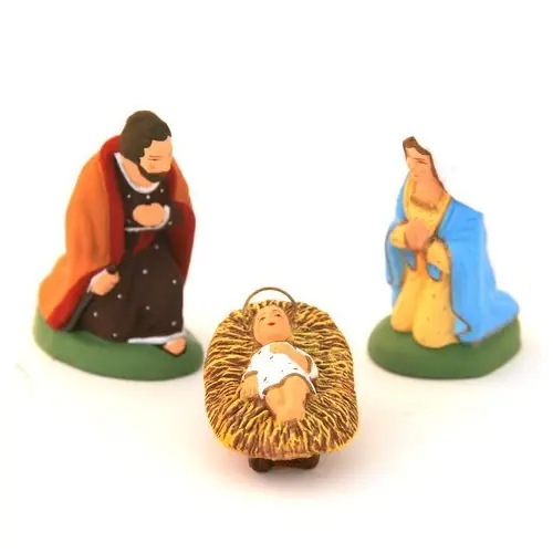 Nativité 3 santons - Crèche de Noël provençale Marcel Carbonel