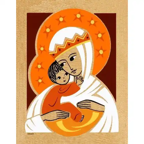Cadre Vierge couronnée - Abbaye de Venière