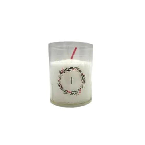 Bougie blanche avec couronne croix
