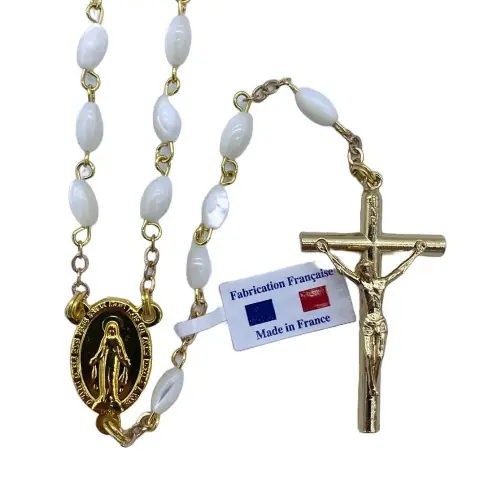 Chapelet de communion nacre véritable