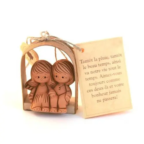 Porte Bonheur Anges gardien couple - 8cm