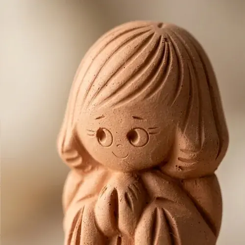 Petit ange gardien terre cuite - 6.5cm