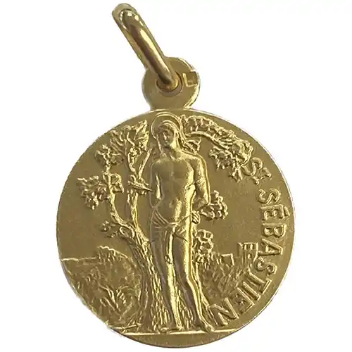 Médaille Saint Sébastien - plaqué or