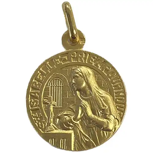 Médaille Sainte Isabelle - plaqué or