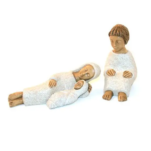 Crèche Moniale de Bethleem - Nativité 3 santons BLANC