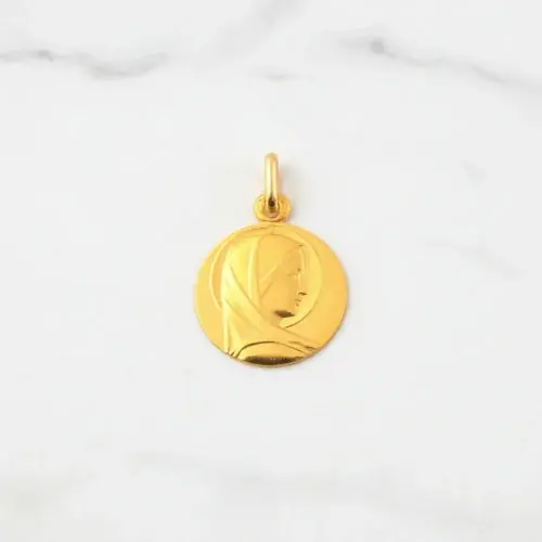 Médaille baptême "profil de Vierge" - Or