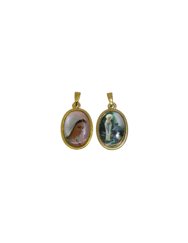Médaille Vierge des Pauvres de Banneux et Medjugorje - 15 x 20 mm