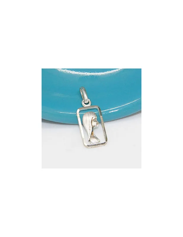 Médaille Vierge stylisée rectangulaire -Argent 925