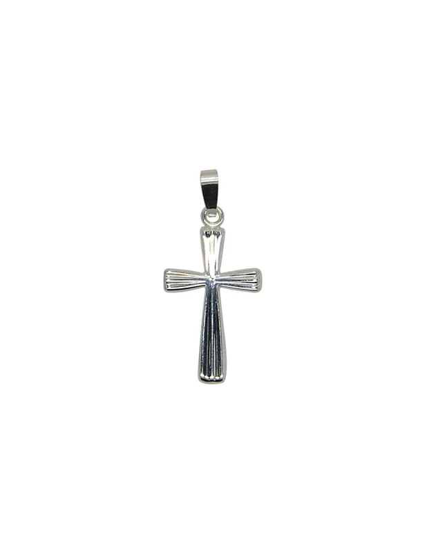 Pendentif croix rayonnante argent 925 – bijou chrétien moderne 15 x 25 mm