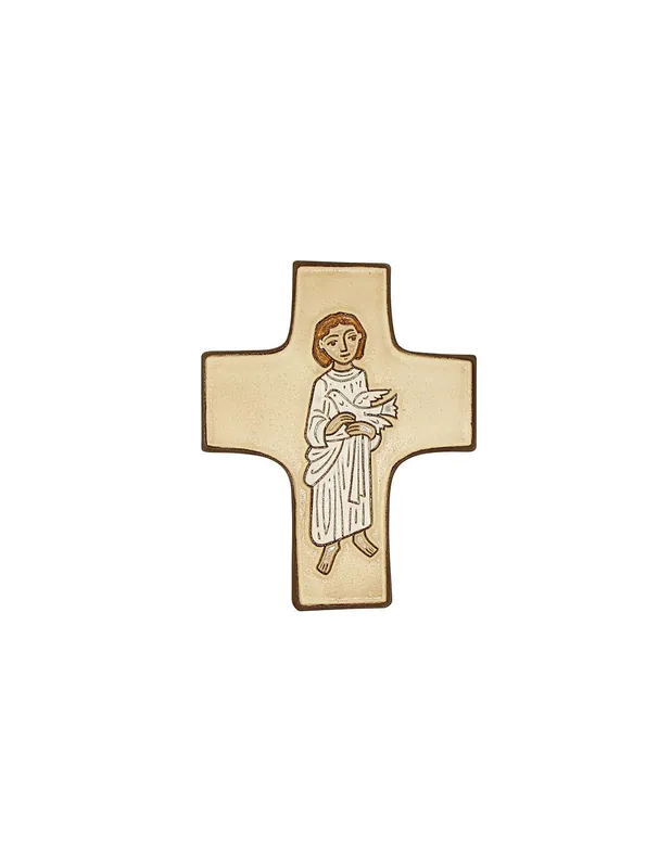 Croix l'enfant et la colombe de la paix