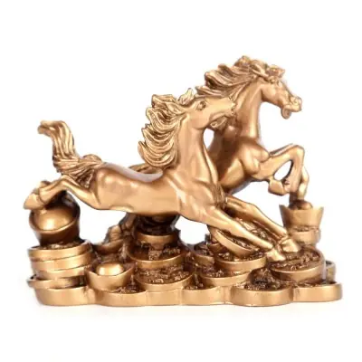 Statue 2 Chevaux au Galop bronze