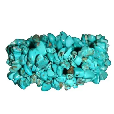 Bracelet en Pierres de Turquoise Entremêlées