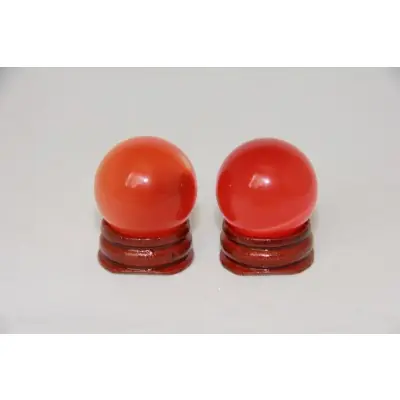 Lot de 2 Boules d’Oeil de Chat rouge 30mm