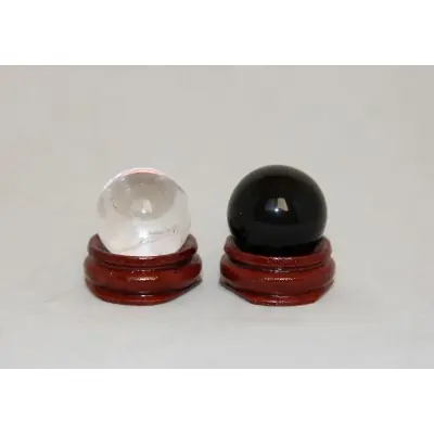 Boules de Cristal de Roche et d’Obsidienne noire 25mm