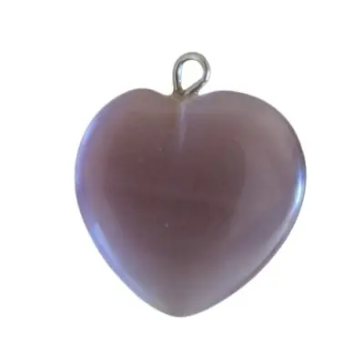 Pendentif Coeur en Oeil de chat violet