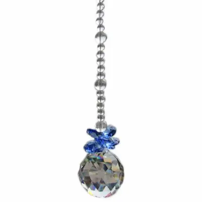 Suspension Cristal Solaire 30mm Cascade bleue