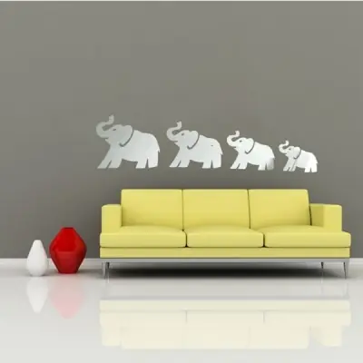 Sticker Miroirs Famille Eléphants