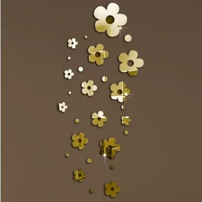 Sticker Miroirs Fleurs dorées