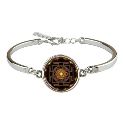 Bracelet Lakshmi Yantra Mandala orange
