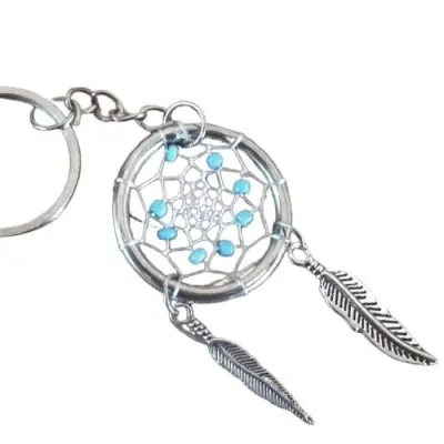 Porte Clés Attrape Rêves bleu clair