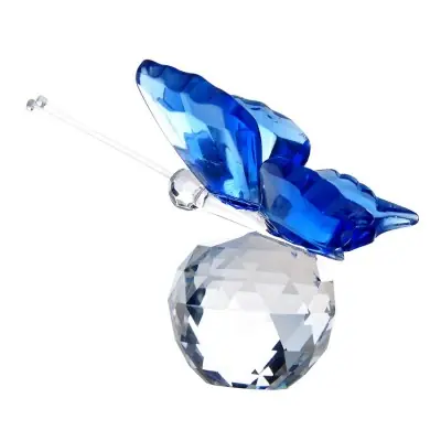 Cristal à Facettes Papillon bleu