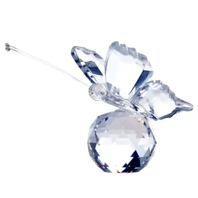Cristal à Facettes Papillon blanc