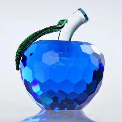 Cristal à Facettes Pomme bleu