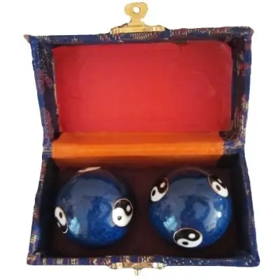 Boules Qi Gong Yin Yang bleues