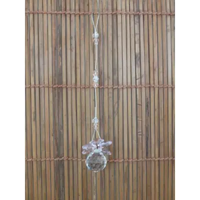 Suspension Cristal Solaire 20mm Cascade rose
