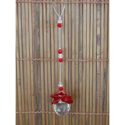 Suspension Cristal Solaire 20mm Cascade rouge