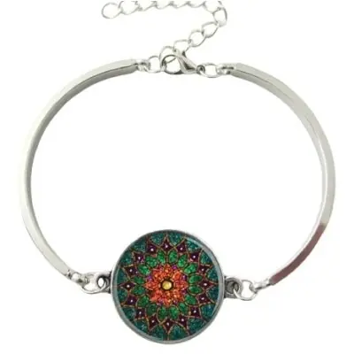 Bracelet Ganesh Yantra Mandala vert