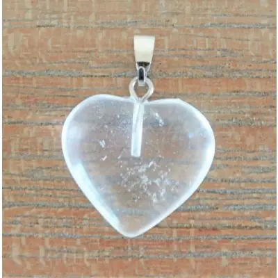 Pendentif Coeur en Cristal de Roche