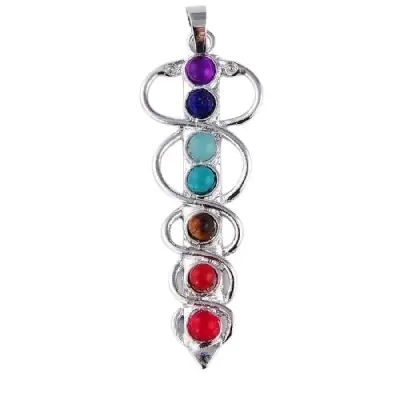 Collier Pendentif Epée aux Serpents des 7 Chakras