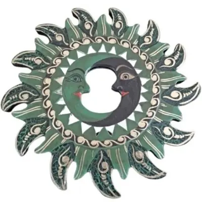 Miroir Soleil Mosaïque vert 20cm
