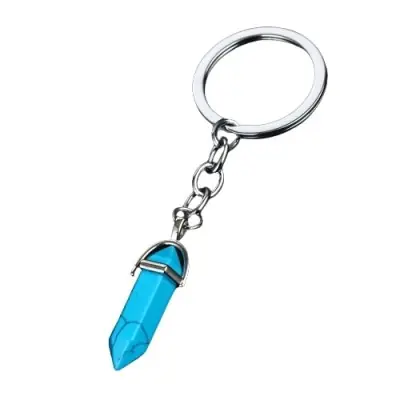 Porte Clés Prisme Chakra en Turquoise