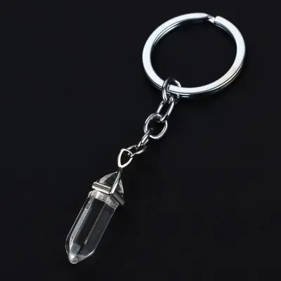 Porte Clés Prisme Chakra en Cristal blanc